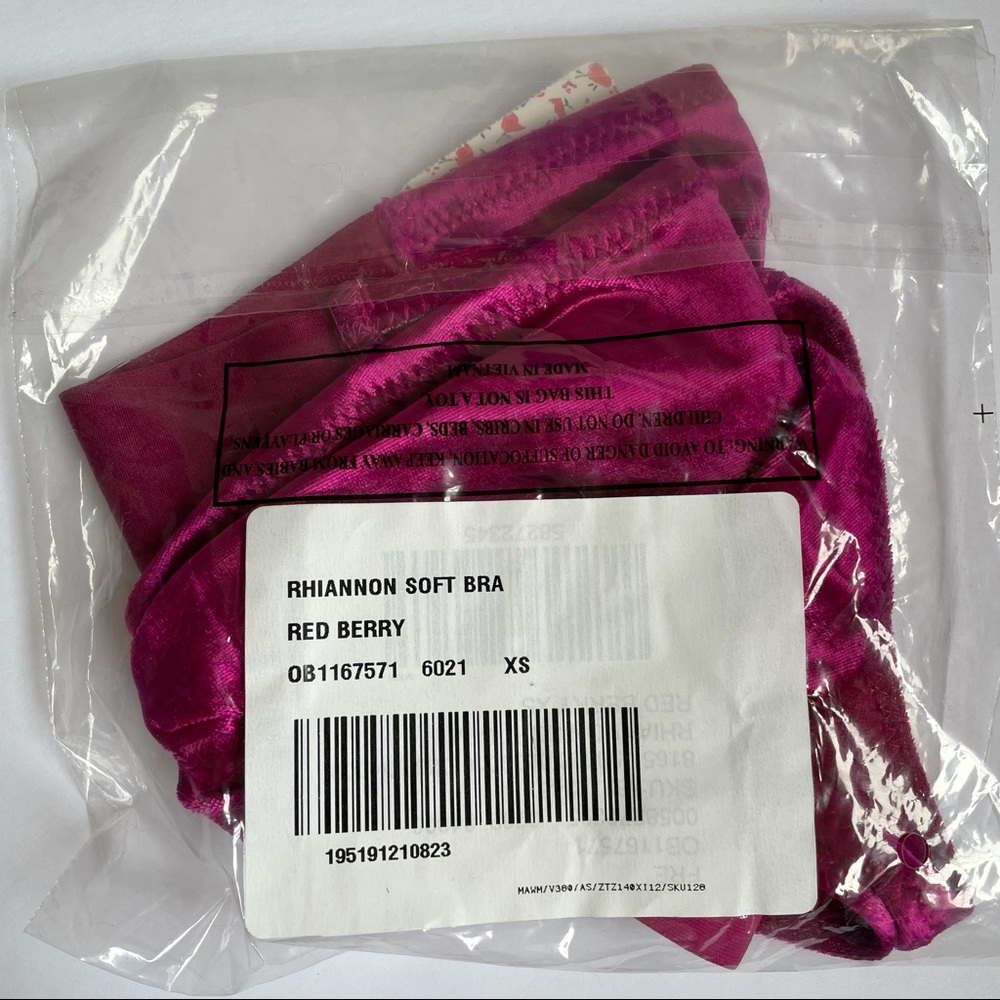 Free People Rhiannon Soft Bralette Red Berry - Picture 7 of 8